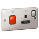 Legrand Synergy Authentic - 2 gang double pole switch 45A + BS 13A switched socket outlet cooker marking -