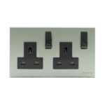 Panasonic13A 2G Socket Refina Metallic White Web11129Mw –