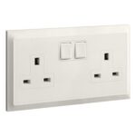 Legrand Belanko S - 2 gang single pole BS switched socket outlet inboard rockers - 13A - - Image 2