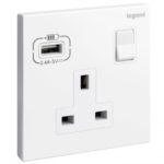 Legrand Galion 13A Single Switched Socket + Usb Type A