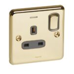 Legrand Synergy Authentic - 1 gang switched double pole BS socket outlet 13A + blue led power indicator - - Image 2