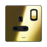 Legrand Synergy Sleek - 1 gang switched double pole BS socket outlet 13A + blue led power indicator - - Image 2