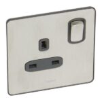 Legrand Synergy Sleek - 1 gang switched single pole BS socket outlet 13A - - Image 2