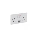 Legrand Synergy - Socket outlet with USB charger - single pole switched - 2 gang -