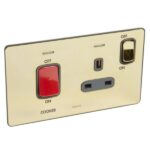 Legrand Synergy Sleek - 2gang double pole switch 45A + BS 13A switched socket outlet cooker marking - - Image 2