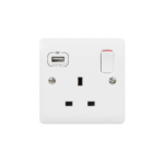 Legrand Synergy - Socket outlet with USB charger - single pole switched - 2 gang -