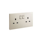 Legrand Galion - 2 gangs British Standard switched single pole socket outlet with power indicator - 13A -