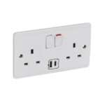 Legrand Synergy - Socket outlet with USB charger - single pole switched - 2 gang - - Image 2