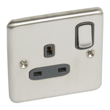 Legrand Synergy Authentic - 1 gang switched single pole BS socket outlet 13A -