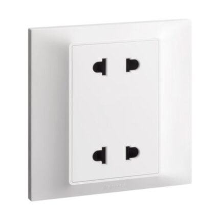 Legrand Belanko S - 1 gang 2X2 pole Euro/US socket outlet -