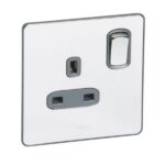 Legrand Synergy Sleek - 1 gang switched single pole BS socket outlet 13A -