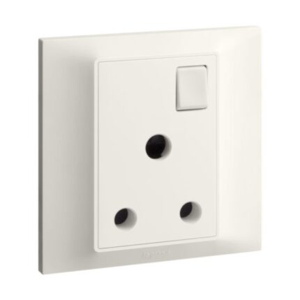 Legrand Belanko S - 1 gang single pole BS switched socket outlet + neon - 15A -