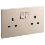 Legrand Galion - 2 gangs British Standard switched single pole socket outlet with power indicator - 13A -