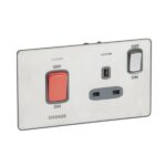 Legrand Synergy Sleek - 2gang double pole switch 45A + BS 13A switched socket outlet cooker marking - - Image 2