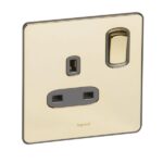 Legrand Synergy Sleek - 1 gang switched single pole BS socket outlet 13A -