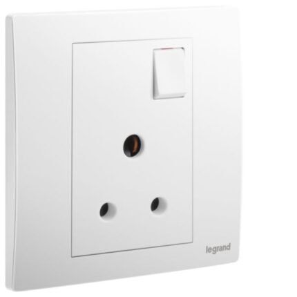 Legrand Mallia Senses - 1 gang British Standard switched socket outlet - 5A -