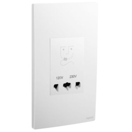 Legrand Mallia Senses - 2 gang shaver socket outlet - 120/240 volts -