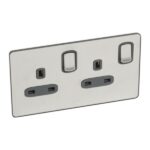 Legrand Synergy Sleek - 2 gang switched double pole BS socket outlet 13A - - Image 2