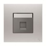 ABB BT Secondary Telephone Socket, Millenium, 1 Gang, RJ11/RJ12, Stainless Steel - AM30644-ST