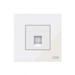 ABB Telephone Socket, Millenium, 4P, 1 Gang, RJ11, White Glass - AM32144-WG