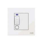 ABB Single Pole Spur Unit with Flex Outlet and LED, Millenium, 13A, 6kA, White Glass - AM50853-WG