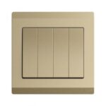 ABB Electrical Switch, Inora, 4 Gang, 2 Way, 10AX, Royal Gold - BL108-PG