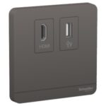 Schneider AvatarOn Data Socket, HDMI   USB, Dark Grey - E8332HDUSB_DG