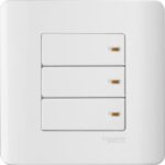 Schneider 20 A 3 gang 2 way switch White Plate   White Surround E8433/2-WW