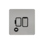 Schneider Switch-Disconnector-Fuse, Ultimate Screwless Flat Plate, 13A with Flex Outlet, Black & Stainless Steel GU5413BSS