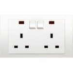 Schneider Electric Vivace 13A 250V Twin Gang Switched Socket with Neon KB25N