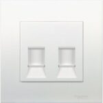 Schneider Electric Vivace 2 Gang Category 6 Data Outlet with Shutter KB32RJ6